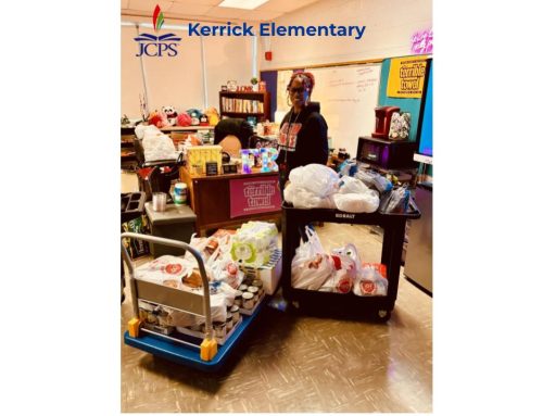 Nonperishable food for the ‘food pantry” and clothes for Kerrick Elementary School